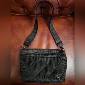 lug Black Quilted Crossbody Bag
